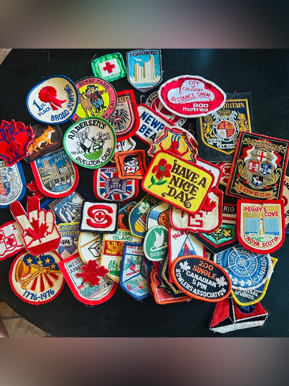 Assorted  55 Vintage Embroidered Patch Lot - Multicolor